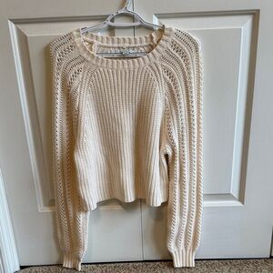 American Eagle Outfitters Cream Knit Sweater